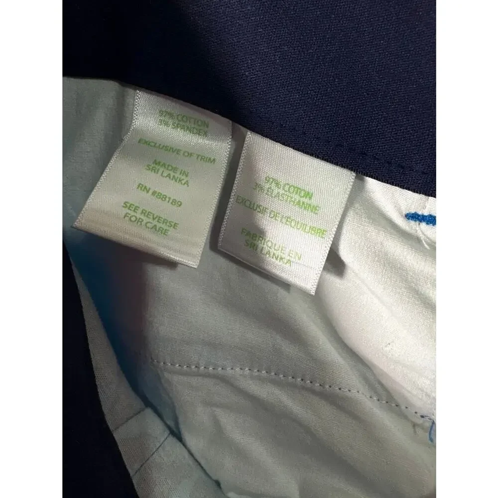 Lilly Pulitzer Kelly Stretch Pant Oyster Navy Bay My‎ Favorite Spot Size 10 - Picture 7 of 7